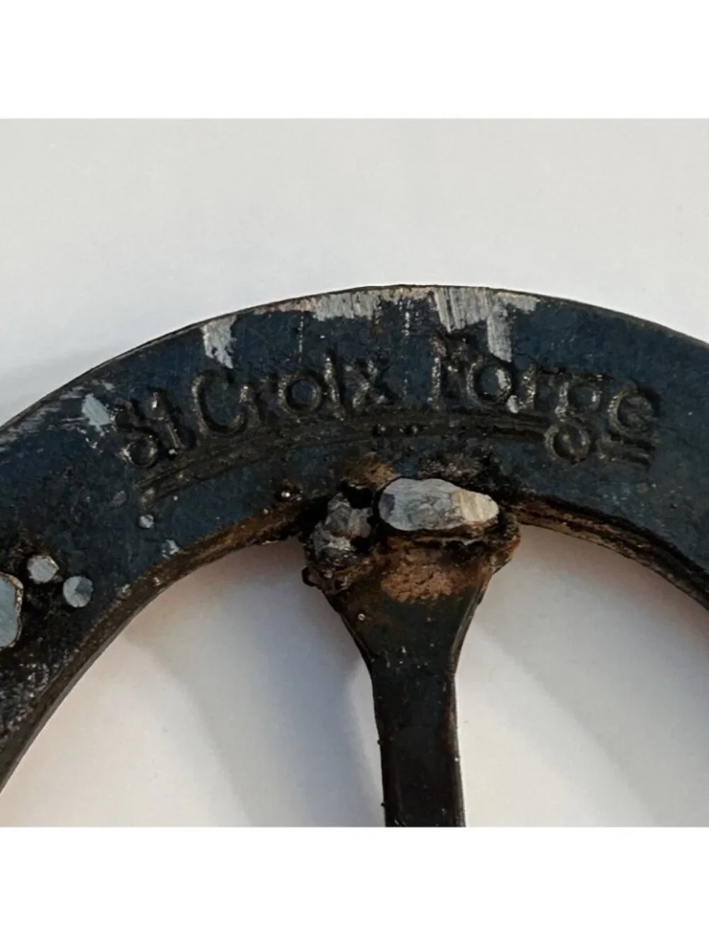 Vintage St. Croix Forge 000 Lite Horseshoe Cross Wall Hanging Decor Equestrian